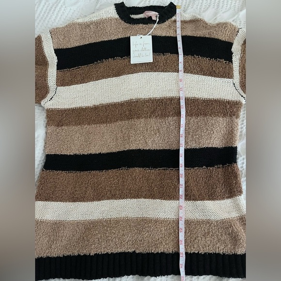 NWT Show Me Your MUMU Timothy Tunic Sweater in Neutral Stripe - Picture 7 of 8